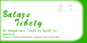 balazs tibely business card